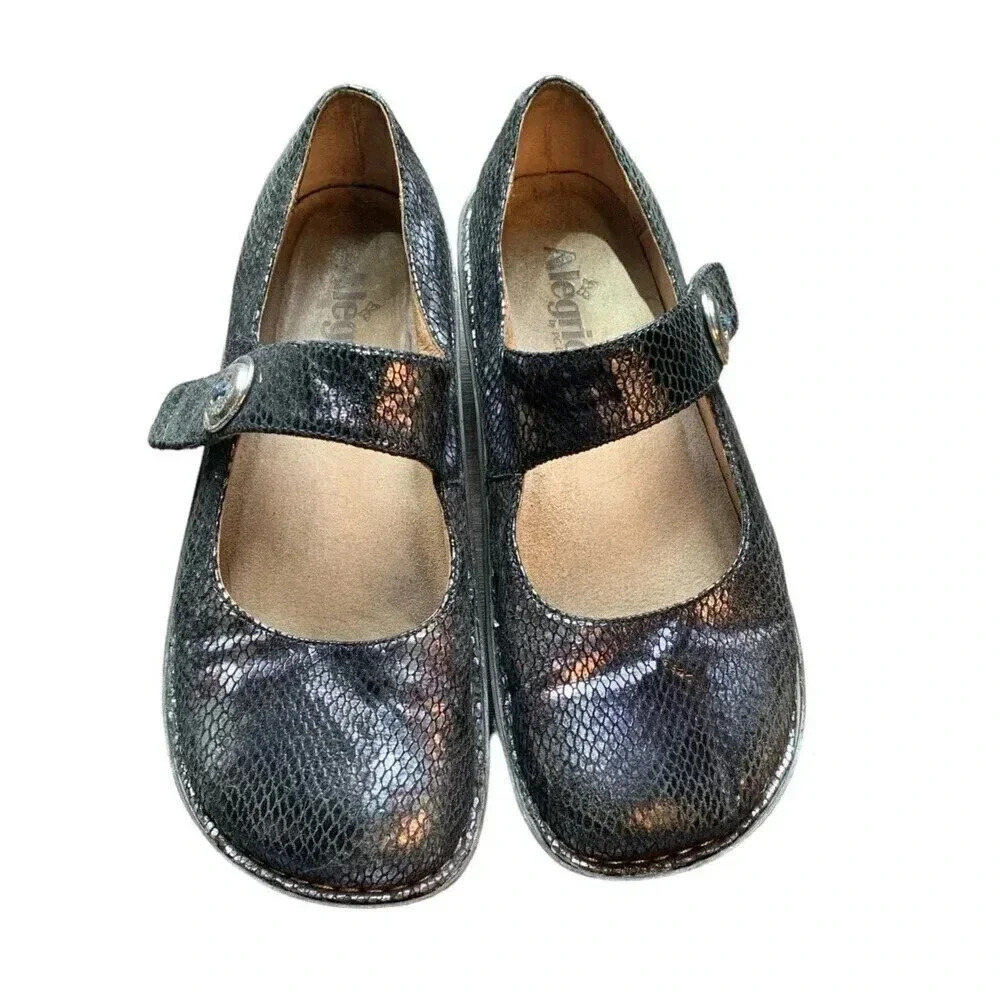 Algeria Paloma Comfort Mary Jane Size US 9 EU 39 Animal Print Adjustable Wedge